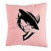 Perna Decorativa cu One piece Luffy Black, 40x40 cm, Roz, Husa Detasabila, Burduf 7 Perna Decorativa cu One piece Luffy Black
