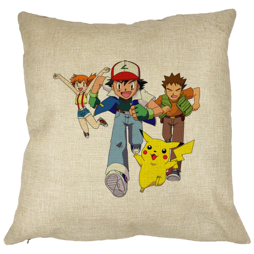 Perna Decorativa cu Pokemon Pikachu, 40x40 cm, Husa Detasabila, Burduf 11 Perna Decorativa cu Pokemon Pikachu