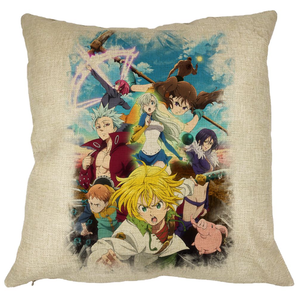 Perna Decorativa cu Seven Deadly Sins, 40x40 cm, Husa Detasabila, Burduf 11 Perna Decorativa cu Seven Deadly Sins