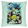 Perna Decorativa cu Seven Deadly Sins, 40x40 cm, Verde Menta, Husa Detasabila, Burduf 7 Perna Decorativa cu Seven Deadly Sins
