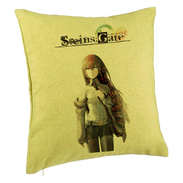 Perna Decorativa cu Steins Gate, 40x40 cm, Verde, Husa Detasabila, Burduf 5 Perna Decorativa cu Steins Gate
