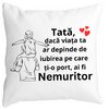 Perna Decorativa cu Text pentru Tata 6,40x40 cm, Alba, Mata, Husa Detasabila, Burduf 16 Perna Decorativa cu Text pentru Tata 6
