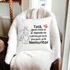 Perna Decorativa cu Text pentru Tata 6,40x40 cm, Alba, Mata, Husa Detasabila, Burduf 19 Mata