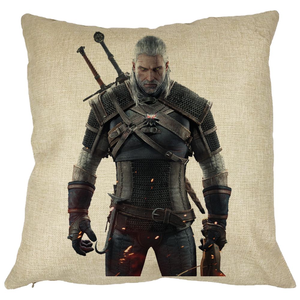Perna Decorativa cu The Witcher 2, 40x40 cm, Husa Detasabila, Burduf 11 Perna Decorativa cu The Witcher 2