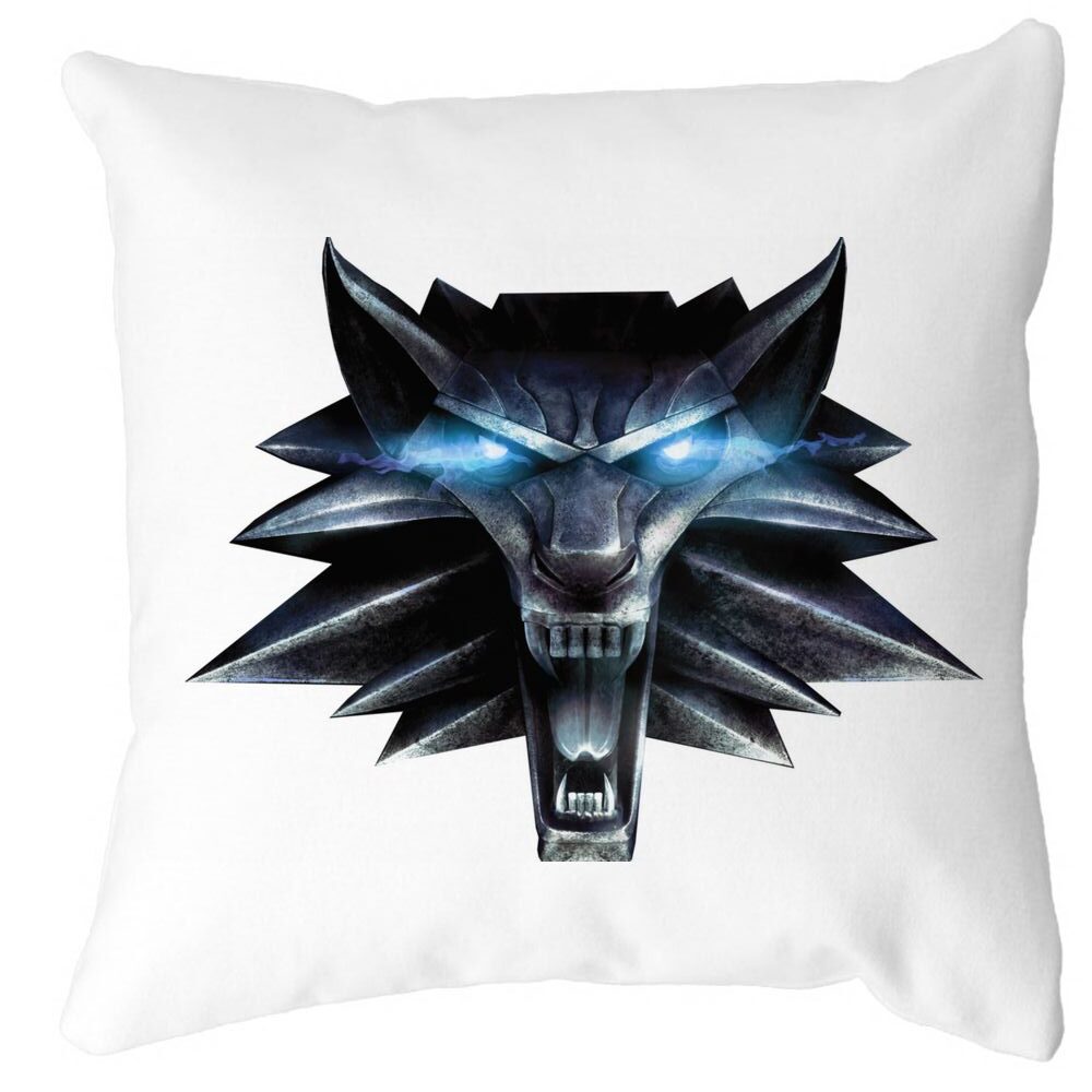 Perna Decorativa cu The Witcher Fans, 40x40 cm, Alba, Mata, Husa Detasabila, Burduf 3 Perna Decorativa cu The Witcher Fans