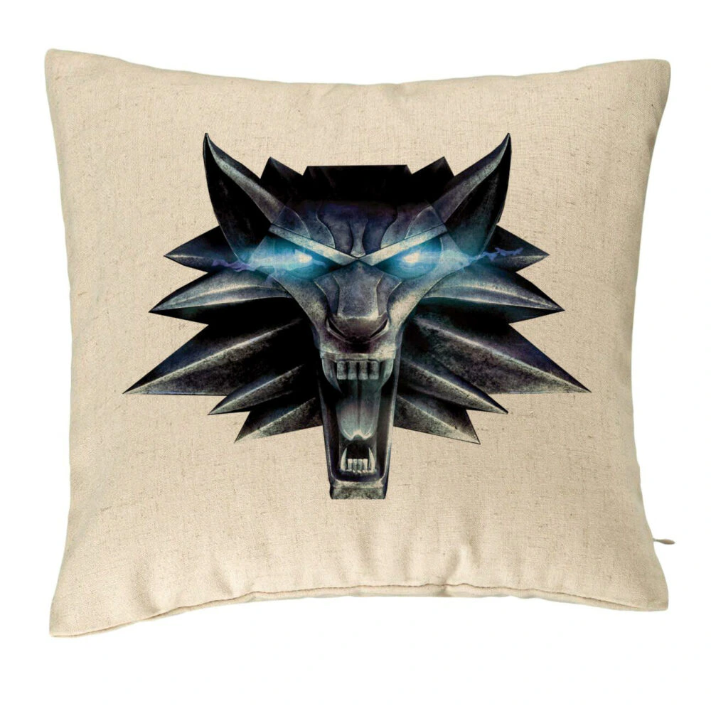 Perna Decorativa cu The Witcher Fans, 40x40 cm, Bej, Husa Detasabila, Burduf 5 Perna Decorativa cu The Witcher Fans