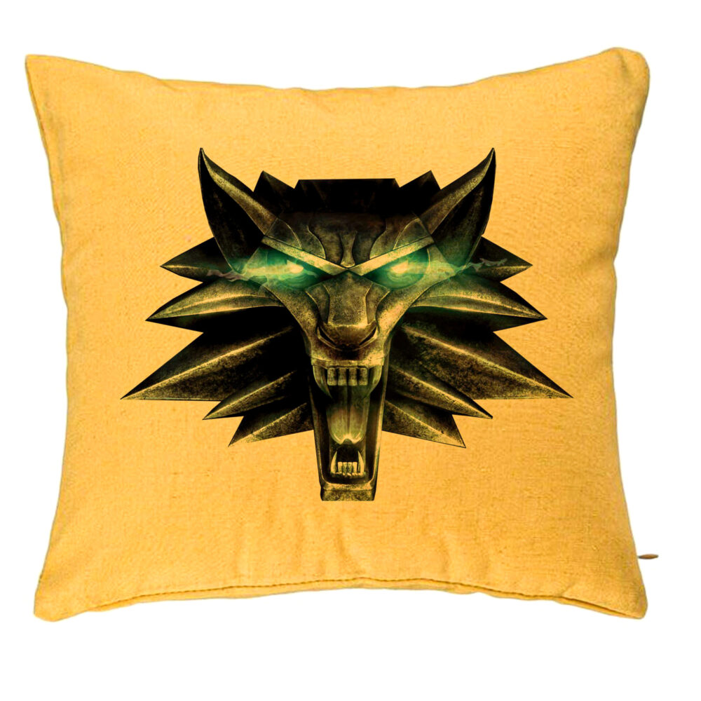 Perna Decorativa cu The Witcher Fans, 40x40 cm, Galben, Husa Detasabila, Burduf 5 Perna Decorativa cu The Witcher Fans