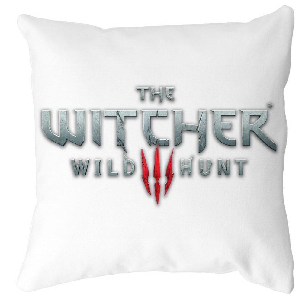 Perna Decorativa cu The Withcher Text, 40x40 cm, Alba, Mata, Husa Detasabila, Burduf 3 Perna Decorativa cu The Withcher Text
