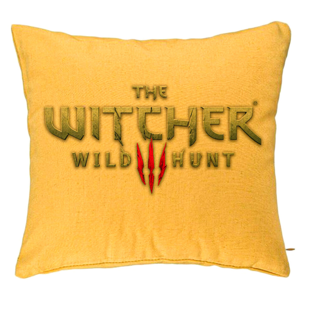 Perna Decorativa cu The Withcher Text, 40x40 cm, Galben, Husa Detasabila, Burduf 5 Perna Decorativa cu The Withcher Text