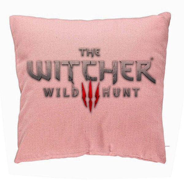 Perna Decorativa cu The Withcher Text, 40x40 cm, Roz, Husa Detasabila, Burduf 5 Perna Decorativa cu The Withcher Text