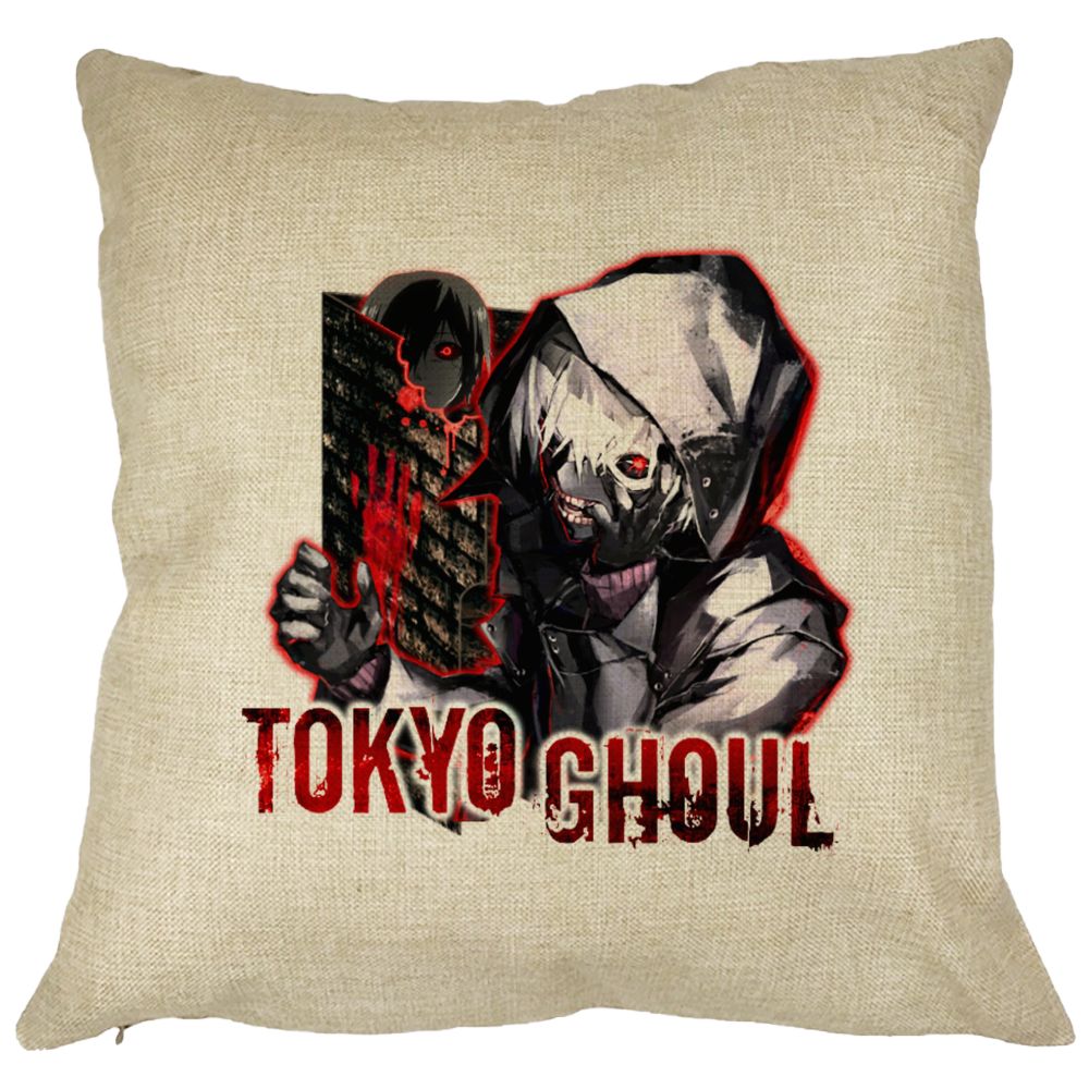 Perna Decorativa cu Tokyo Ghoul, 40x40 cm, Husa Detasabila, Burduf 11 Perna Decorativa cu Tokyo Ghoul