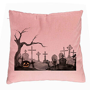 Perna Decorativa cu motiv Cimitir de Halloween