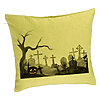 Perna Decorativa cu motiv Cimitir de Halloween, 40x40 cm, Verde, Husa Detasabila, Burduf 7 Perna Decorativa cu motiv Cimitir de Halloween