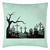 Perna Decorativa cu motiv Cimitir de Halloween, 40x40 cm, Verde Menta, Husa Detasabila, Burduf 7 Perna Decorativa cu motiv Cimitir de Halloween