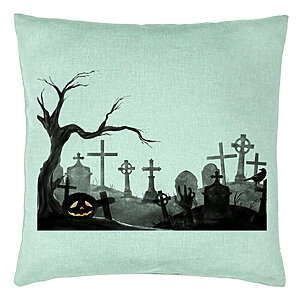 Perna Decorativa cu motiv Cimitir de Halloween
