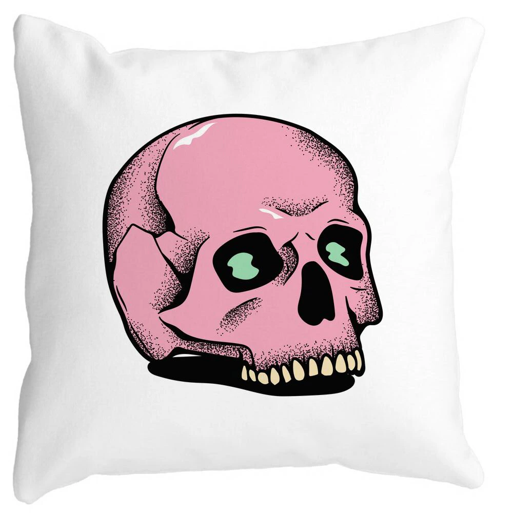 Perna Decorativa cu motiv Craniu de Halloween, 2, 40x40 cm, Alba, Mata, Husa Detasabila, Burduf 13 Perna Decorativa cu motiv Craniu de Halloween