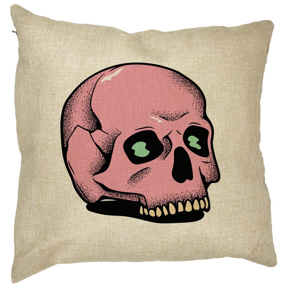 Perna Decorativa cu motiv Craniu de Halloween, 2, 40x40 cm, Husa Detasabila, Burduf 13 Perna Decorativa cu motiv Craniu de Halloween