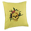 Perna Decorativa cu motiv Craniu si Flori de Halloween, 40x40 cm, Verde, Husa Detasabila, Burduf 7 Perna Decorativa cu motiv Craniu si Flori de Halloween