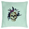 Perna Decorativa cu motiv Craniu si Flori de Halloween, 40x40 cm, Verde Menta, Husa Detasabila, Burduf 7 Perna Decorativa cu motiv Craniu si Flori de Halloween