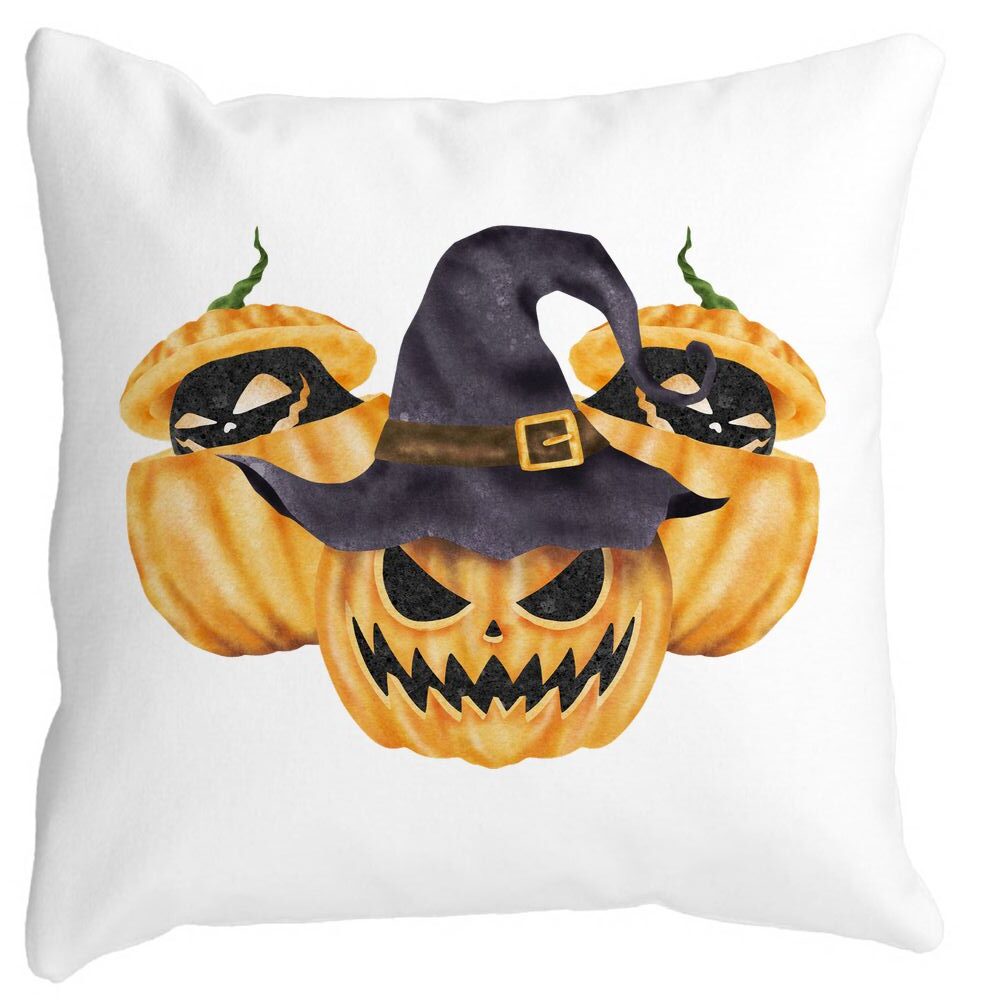 Perna Decorativa cu motiv Dovleac de Halloween 3, 40x40 cm, Alba, Mata, Husa Detasabila, Burduf 11 Perna Decorativa cu motiv Dovleac de Halloween 3
