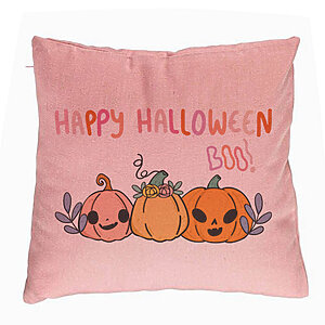 Perna Decorativa cu motiv Dovleac si Text de Halloween