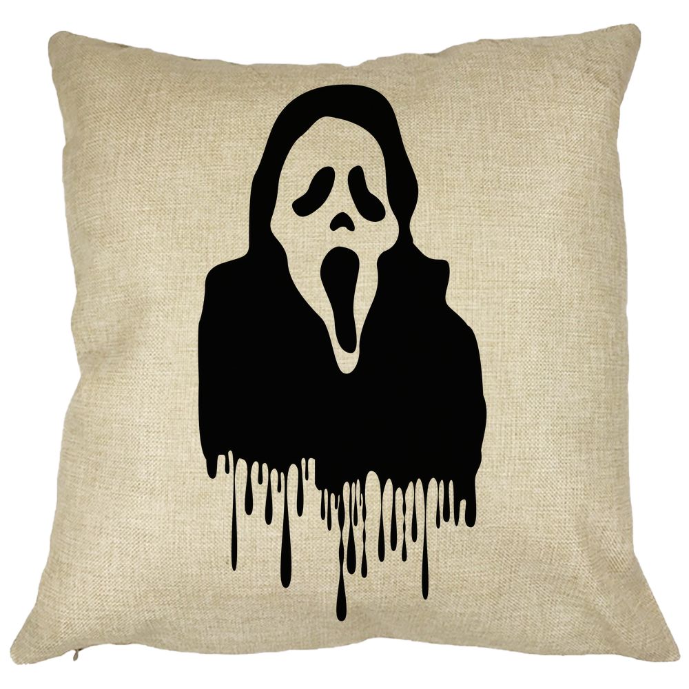 Perna Decorativa cu motiv Fantoma de Halloween 1, 40x40 cm, Husa Detasabila, Burduf 13 Perna Decorativa cu motiv Fantoma de Halloween 1