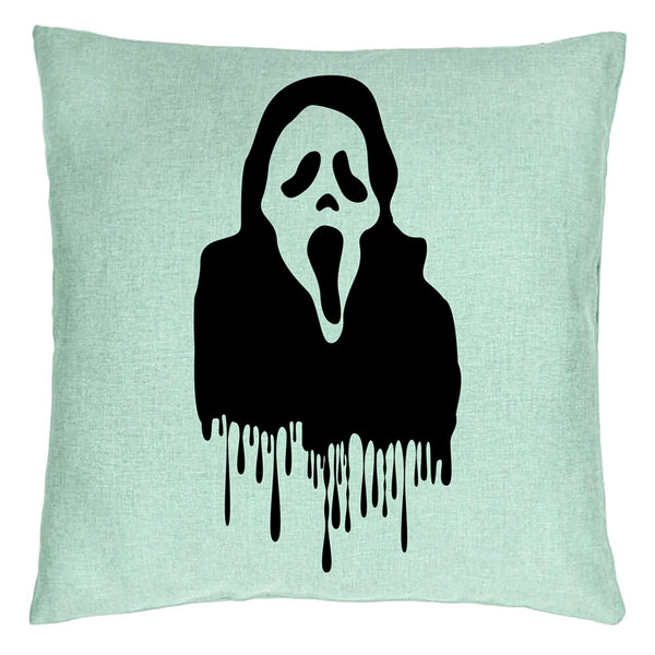 Perna Decorativa cu motiv Fantoma de Halloween 1, 40x40 cm, Verde Menta, Husa Detasabila, Burduf 5 Perna Decorativa cu motiv Fantoma de Halloween 1