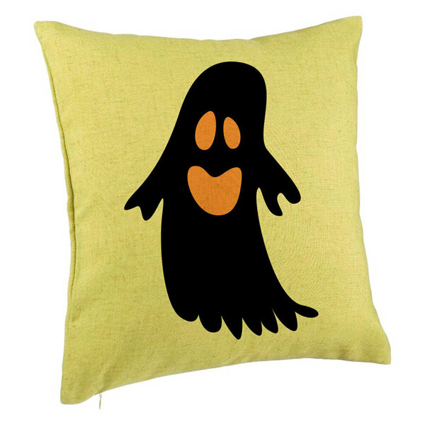 Perna Decorativa cu motiv Fantoma de Halloween 2, 40x40 cm, Verde, Husa Detasabila, Burduf 5 Perna Decorativa cu motiv Fantoma de Halloween 2