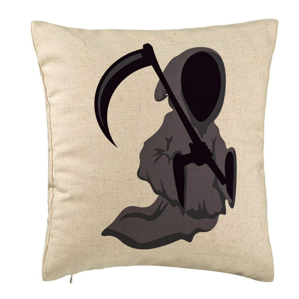 Perna Decorativa cu motiv Fantoma de Halloween 3, 40x40 cm, Bej, Husa Detasabila, Burduf 5 Perna Decorativa cu motiv Fantoma de Halloween 3