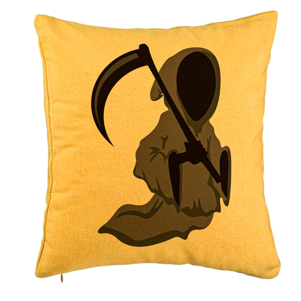 Perna Decorativa cu motiv Fantoma de Halloween 3, 40x40 cm, Galben, Husa Detasabila, Burduf 5 Perna Decorativa cu motiv Fantoma de Halloween 3
