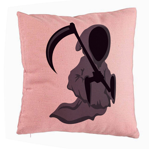Perna Decorativa cu motiv Fantoma de Halloween 3, 40x40 cm, Roz, Husa Detasabila, Burduf 5 Perna Decorativa cu motiv Fantoma de Halloween 3
