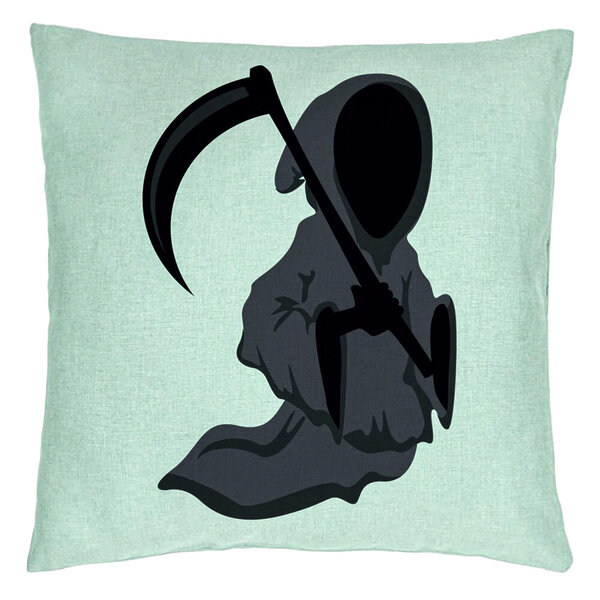 Perna Decorativa cu motiv Fantoma de Halloween 3, 40x40 cm, Verde Menta, Husa Detasabila, Burduf 5 Perna Decorativa cu motiv Fantoma de Halloween 3