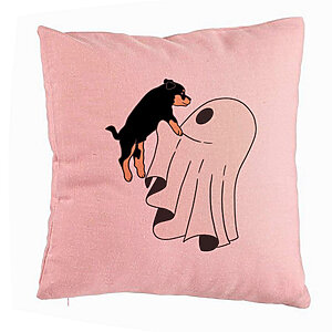 Perna Decorativa cu motiv Fantoma si Caine de Halloween