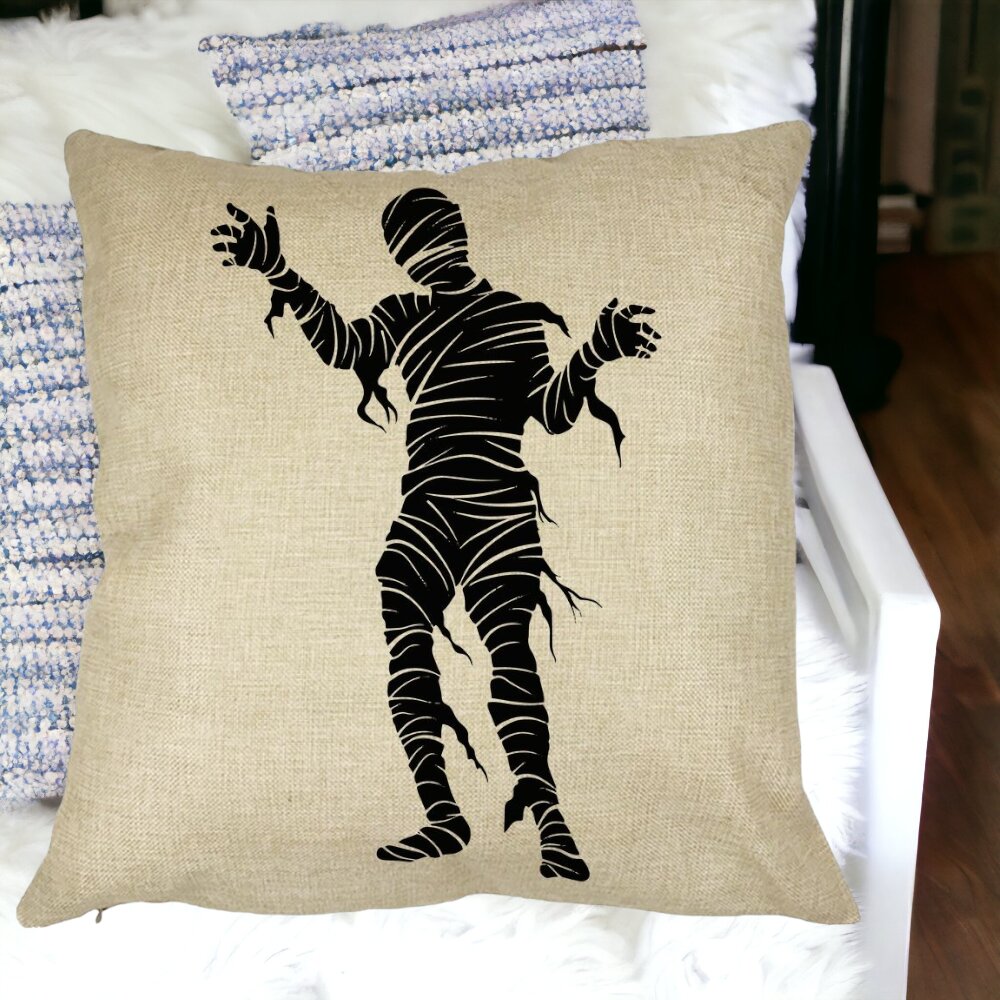 Perna Decorativa cu motiv Mumie de Halloween 2, 40x40 cm, Husa Detasabila, Burduf 18 Perna Decorativa cu motiv Mumie de Halloween 2 40x40 cm Husa Detasabila Burduf bsc0553 5