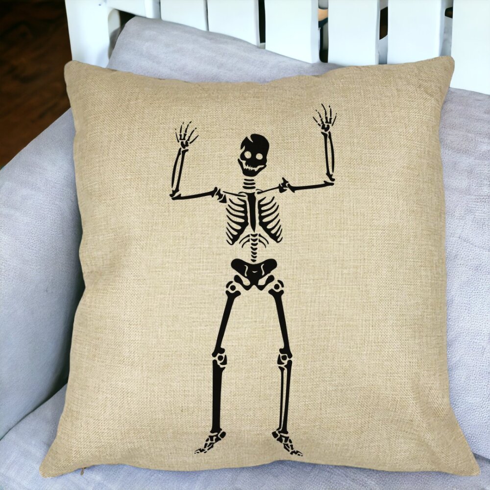 Perna Decorativa cu motiv Sechelet de Halloween 1, 40x40 cm, Husa Detasabila, Burduf 15 Perna Decorativa cu motiv Sechelet de Halloween 1 40x40 cm Husa Detasabila Burduf bsc0532 4