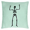 Perna Decorativa cu motiv Sechelet de Halloween 1, 40x40 cm, Verde Menta, Husa Detasabila, Burduf 7 Perna Decorativa cu motiv Sechelet de Halloween 1
