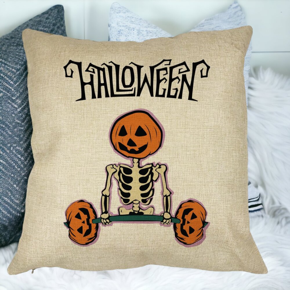 Perna Decorativa cu motiv Sechelet de Halloween 2, 40x40 cm, Husa Detasabila, Burduf 12 Perna Decorativa cu motiv Sechelet de Halloween 2 40x40 cm Husa Detasabila Burduf bsc0541 4