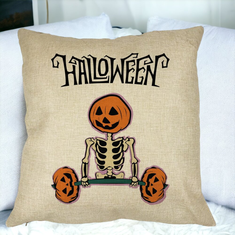 Perna Decorativa cu motiv Sechelet de Halloween 2, 40x40 cm, Husa Detasabila, Burduf 13 Perna Decorativa cu motiv Sechelet de Halloween 2 40x40 cm Husa Detasabila Burduf bsc0541 5