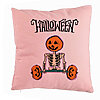 Perna Decorativa cu motiv Sechelet de Halloween 2, 40x40 cm, Roz, Husa Detasabila, Burduf 7 Perna Decorativa cu motiv Sechelet de Halloween 2