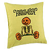 Perna Decorativa cu motiv Sechelet de Halloween 2, 40x40 cm, Verde, Husa Detasabila, Burduf 7 Perna Decorativa cu motiv Sechelet de Halloween 2