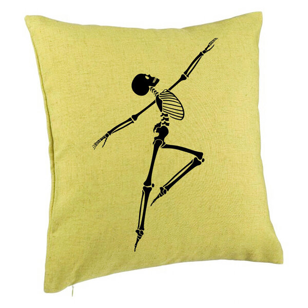 Perna Decorativa cu motiv Sechelet de Halloween 3, 40x40 cm, Verde, Husa Detasabila, Burduf 5 Perna Decorativa cu motiv Sechelet de Halloween 3