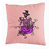 Perna Decorativa cu motiv Sechelet de Halloween 4, 40x40 cm, Roz, Husa Detasabila, Burduf 7 Perna Decorativa cu motiv Sechelet de Halloween 4