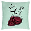 Perna Decorativa cu motiv Sticla Craniu de Halloween 1, 40x40 cm, Verde Menta, Husa Detasabila, Burduf 7 Perna Decorativa cu motiv Sticla Craniu de Halloween 1