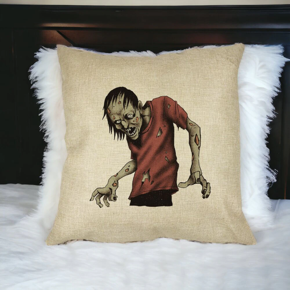 Perna Decorativa cu motiv Zombie de Halloween 1, 40x40 cm, Husa Detasabila, Burduf 15 Perna Decorativa cu motiv Zombie de Halloween 1 40x40 cm Husa Detasabila Burduf bsc0519 4