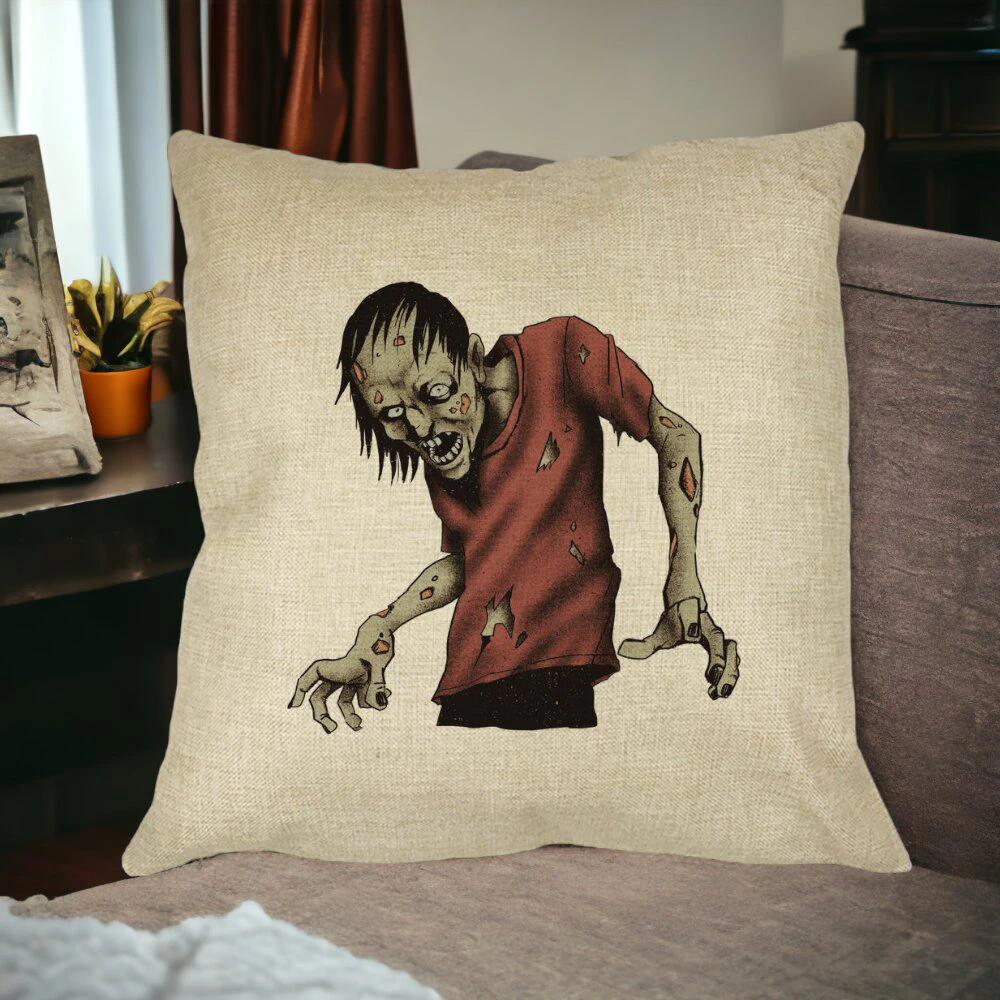 Perna Decorativa cu motiv Zombie de Halloween 1, 40x40 cm, Husa Detasabila, Burduf 16 Perna Decorativa cu motiv Zombie de Halloween 1 40x40 cm Husa Detasabila Burduf bsc0519 5