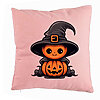 Perna Decorativa cu motiv de Halloween 1, 40x40 cm, Roz, Husa Detasabila, Burduf 7 Perna Decorativa cu motiv de Halloween 1