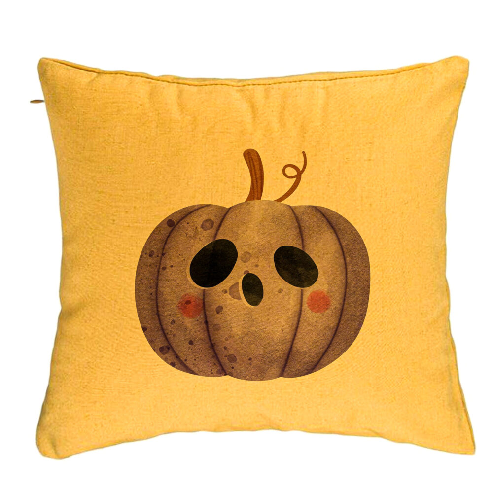 Perna Decorativa cu motiv de Halloween 10, 40x40 cm, Galben, Husa Detasabila, Burduf 5 Perna Decorativa cu motiv de Halloween 10