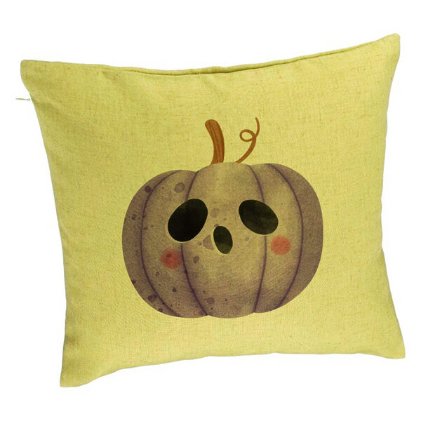 Perna Decorativa cu motiv de Halloween 10, 40x40 cm, Verde, Husa Detasabila, Burduf 5 Perna Decorativa cu motiv de Halloween 10