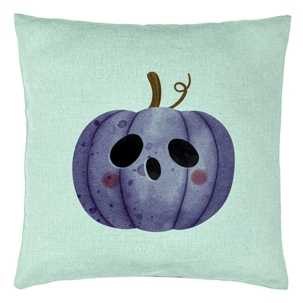 Perna Decorativa cu motiv de Halloween 10, 40x40 cm, Verde Menta, Husa Detasabila, Burduf 5 Perna Decorativa cu motiv de Halloween 10