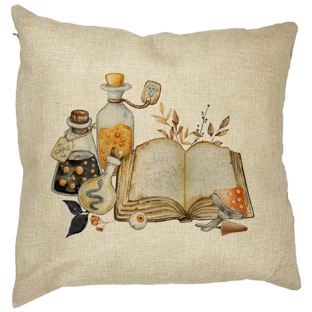Perna Decorativa cu motiv de Halloween 11, 40x40 cm, Husa Detasabila, Burduf 13 Perna Decorativa cu motiv de Halloween 11